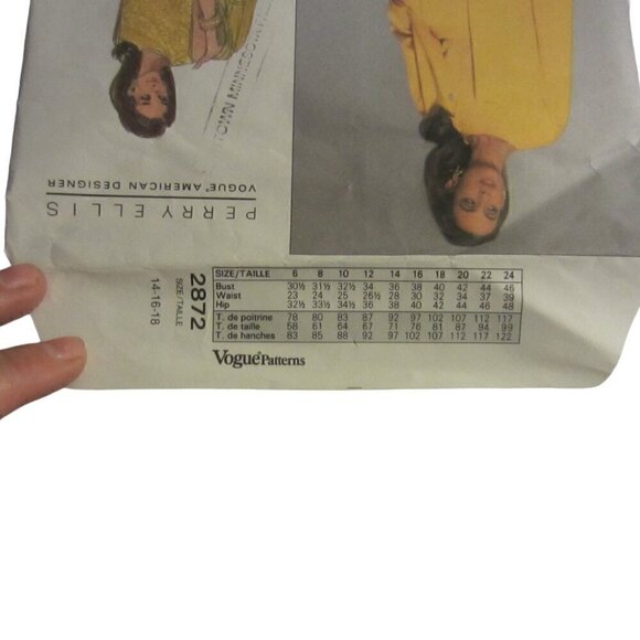 Perry Ellis Vintage Women's Sewing Pattern 2872 Dress and Jacket Size 14-16-18 - Picture 5 of 6